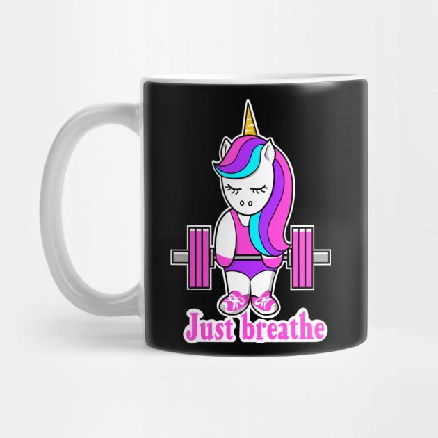 unicorn fitness, barbell unicorn, gym girl, fitness girl by TimAddisonArt